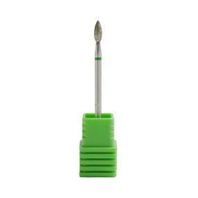 Broca de diamante tipo trigo color plata para uñas, ideal para trabajos detallados en contornos y zonas delicadas, garantizando control y seguridad