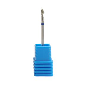 Fresa de diamante en forma de trigo color plata para torno de uñas, diseñada para una limpieza eficiente de la cutícula y eliminación de piel muerta sin dañar la uña natural