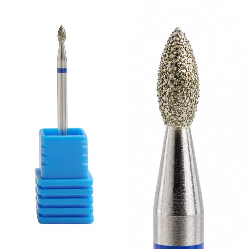 Fresa de diamante en forma de trigo color plata para torno de uñas, diseñada para una limpieza eficiente de la cutícula y eliminación de piel muerta sin dañar la uña natural