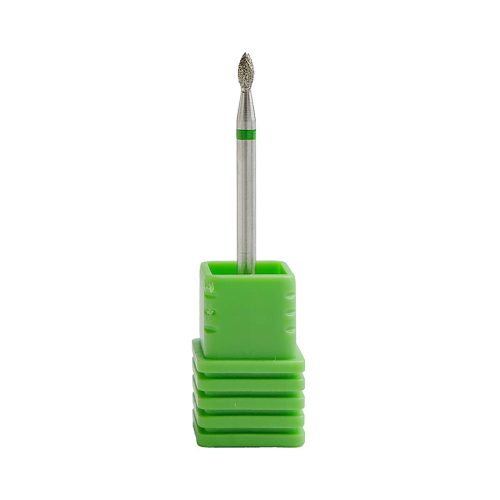 Fresa de diamante en forma de trigo para uñas, ideal para lograr un acabado limpio y profesional en la preparación de la uña con máxima precisión