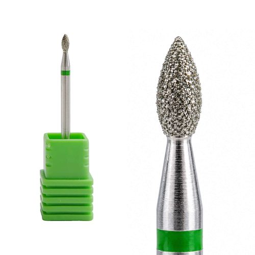Fresa de diamante en forma de trigo para uñas, ideal para lograr un acabado limpio y profesional en la preparación de la uña con máxima precisión