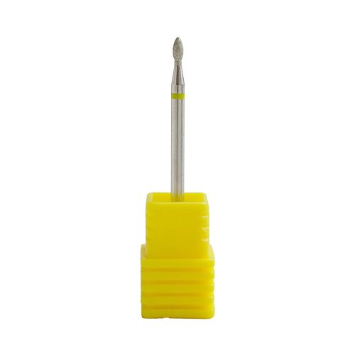 Fresa de diamante en forma de trigo color plata para torno de uñas, diseñada para limpiar la cutícula con precisión profesional y eliminar piel muerta sin dañar la uña natural