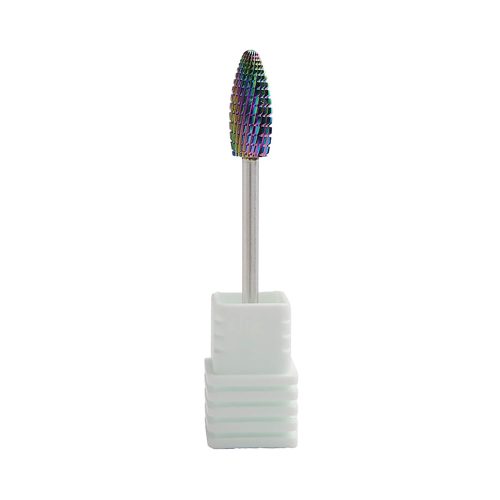 Diamond Nails Fresa para Torno de Uñas – Carburo, Cónica Laminar – Multicolor (Grano Medio)