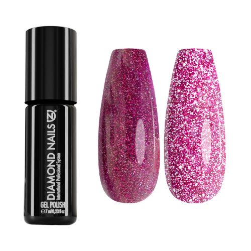 Diamond Nails Gel Esmalte – MAGIC14 – Reflectante, Flash 7ml (Rosa Oscuro Intenso)