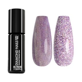 Gel esmalte reflectante MAGIC15 lila claro con efecto flash brillante para uñas modernas y elegantes