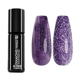 Diamond Nails Gel Esmalte – MAGIC16 – Reflectante, Flash 7ml (Lila Oscuro Intenso)