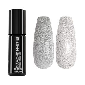 Diamond Nails Gel Esmalte – MAGIC17 – Reflectante, Flash 7ml (Blanco Plateado Brillante)