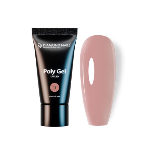 Diamond Nails PolyGel 12 - Cover Nude – 30ml – Nude Rosado Cobertura Natural - sin HEMA ni TPO