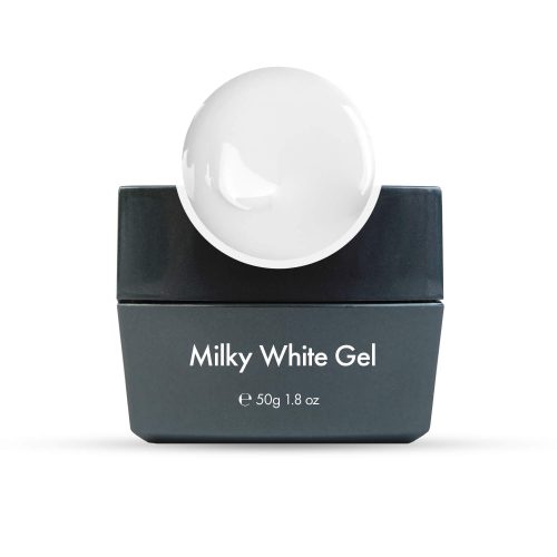 Gel constructor Milky White blanco para uñas resistentes con acabado lechoso y cobertura uniforme 50g