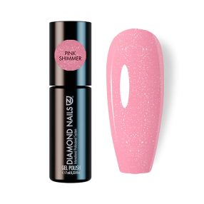 Gel esmalte Rubber Base Pink Shimmer 7ml color rosa brillante para uñas elegantes y resistentes