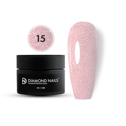 Diamond Nails PolyGel Profesional 15 - Rosa Claro Brillante - 50g - Sin HEMA