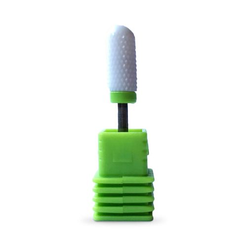 Fresa de cerámica estándar blanca para torno de uñas, diseñada para la eliminación suave y controlada de gel y acrílico sin dañar la uña natural