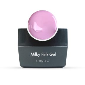 Gel constructor Milky Pink rosa para uñas resistentes con acabado lechoso y natural 50g