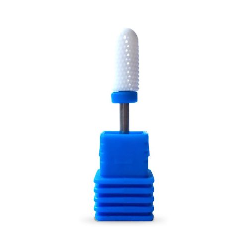 Fresa de cerámica estándar blanca para torno de uñas, diseñada para una remoción uniforme y suave de gel y acrílico sin dañar la uña natural