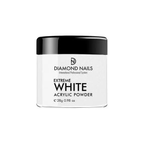 Polvo de porcelana Extreme blanco para uñas acrílicas con cobertura intensa y acabado uniforme
