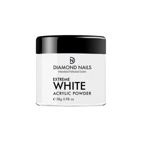 Polvo de porcelana Extreme blanco para uñas acrílicas con cobertura intensa y acabado uniforme