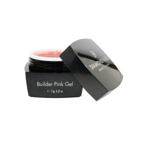 Builder gel rosa para construcción de uñas resistentes con acabado natural y uniforme 15g