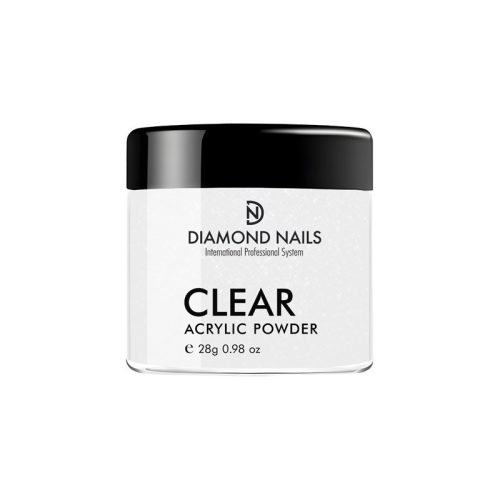 Polvo de porcelana clear transparente para uñas acrílicas con acabado cristalino y uniforme